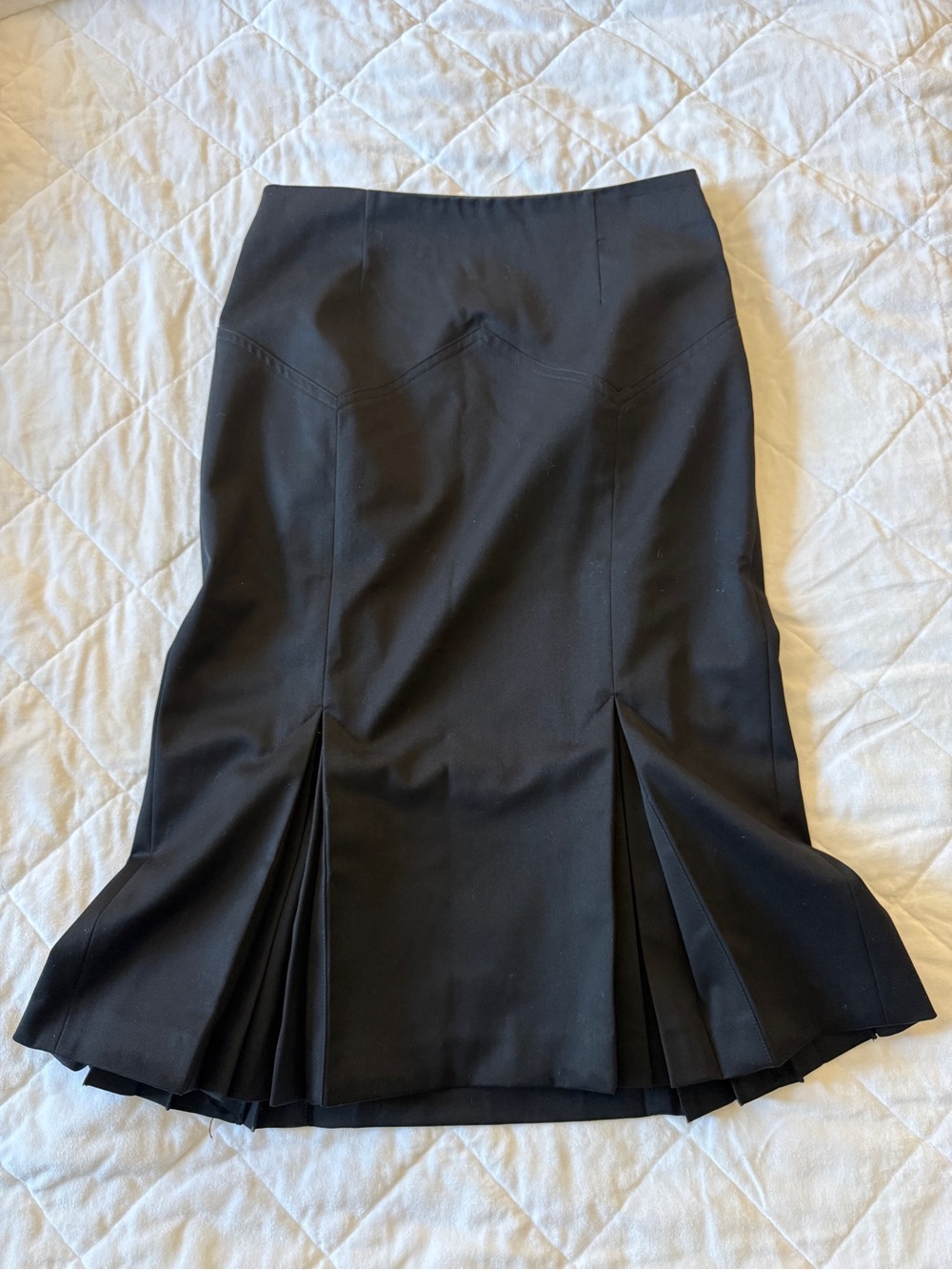 Victoria's Secret Black Pencil Skirt with Pleated Hem